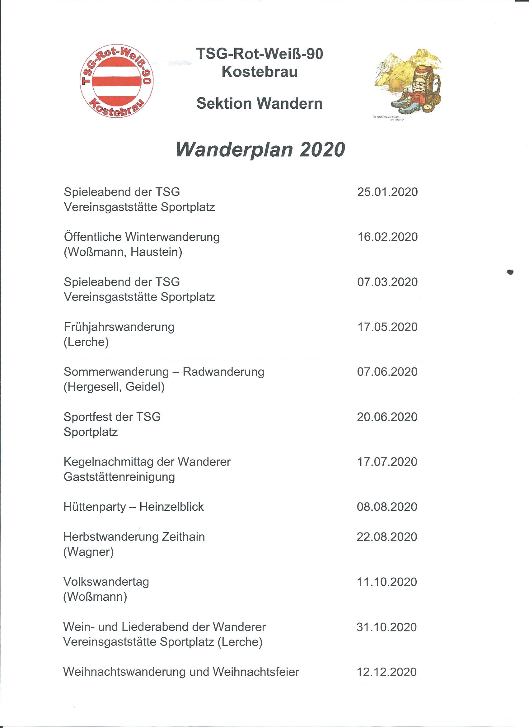 Wanderplan 2020